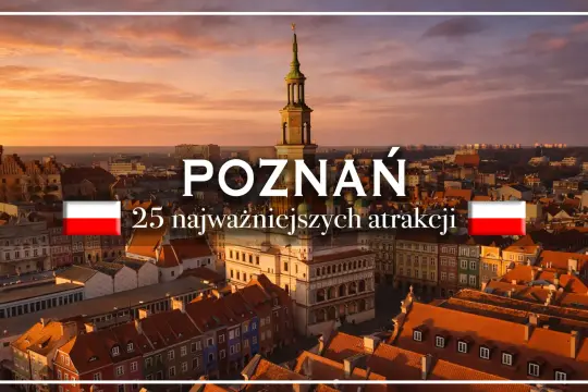 Poznań na weekend: zobacz 25 najpiękniejszych atrakcji miasta o zachodzie słońca. Widok z lotu ptaka na Stary Rynek.